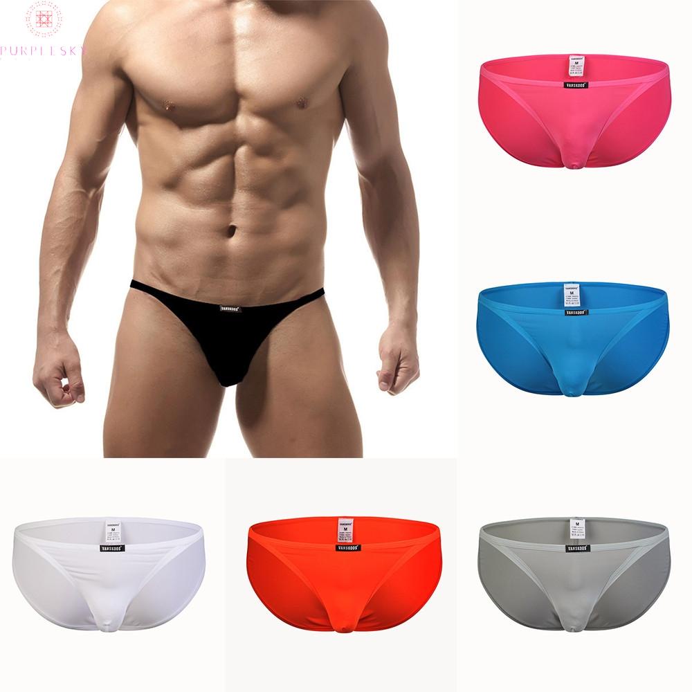 Men Men Briefs Comfy Bikini Ice Silk M-2XL Breathable Comfortable Thong