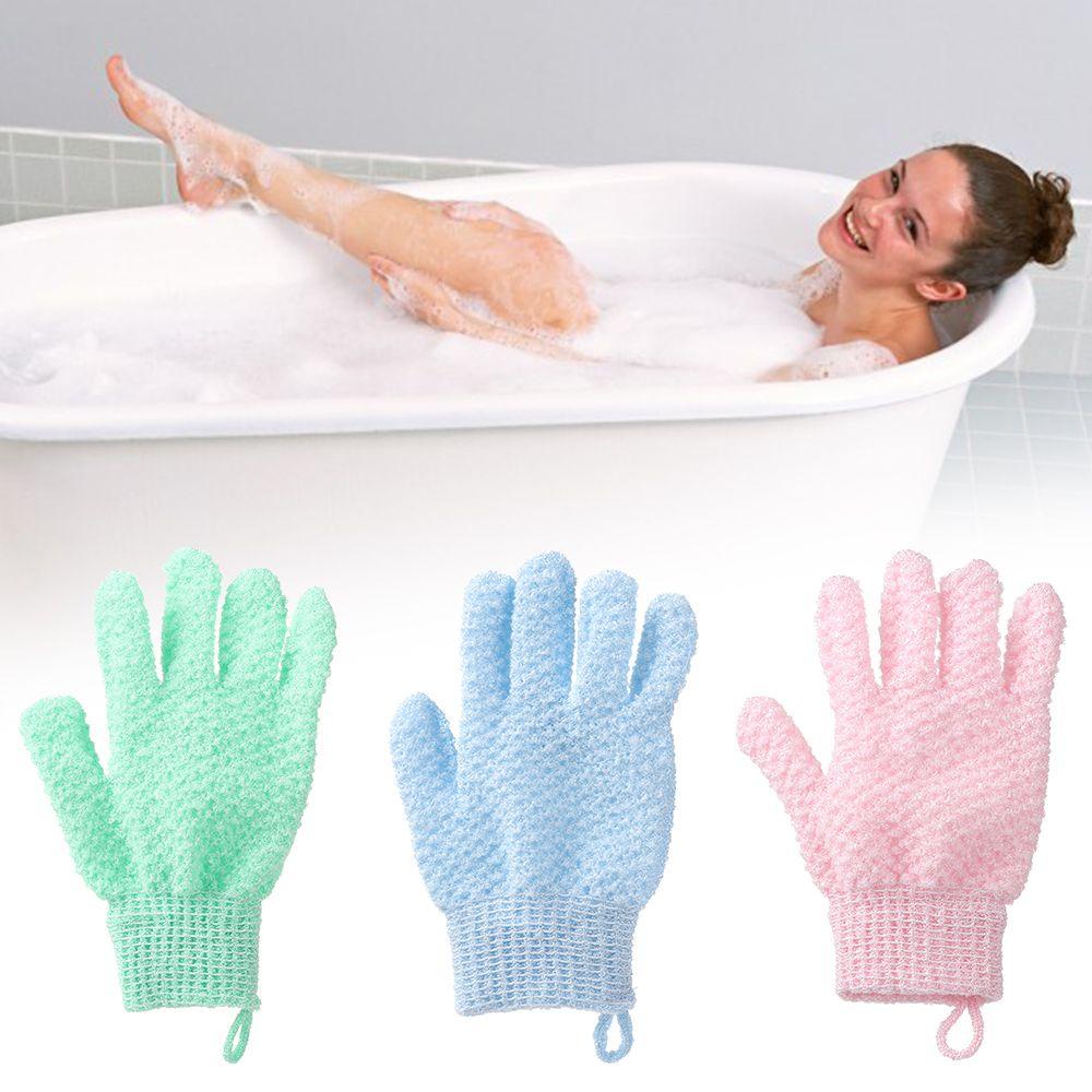 Găng tay tắm mát xa tẩy tế bào chết thiết kế 2 mặt dày dặn nhiều màu sắc