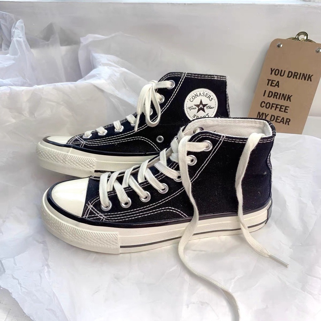 Giày Thể Thao, Giày Sneaker Hellyou mẫu CV All Star cổ cao, Nam Nữ Đen, Trắng Bản Siêu Cấp 2022