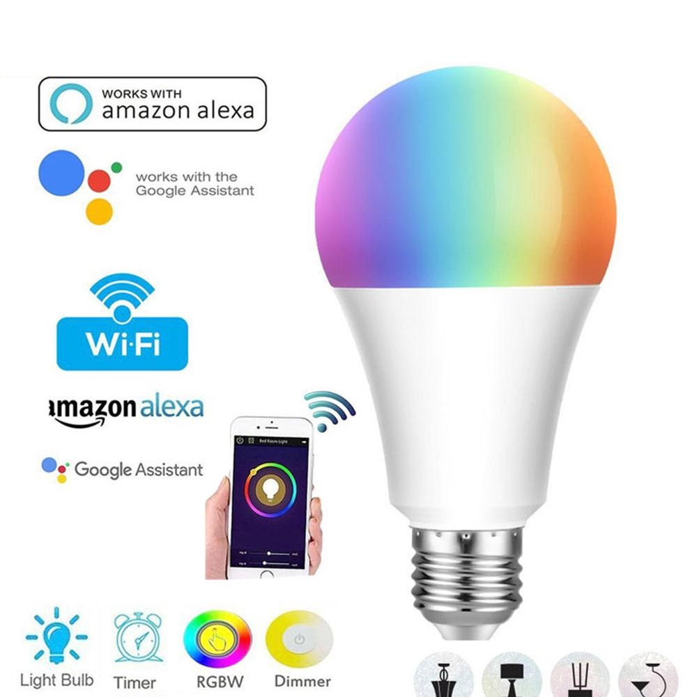 Bóng Đèn Led Điều Khiển Bằng Wifi Không Dây 16 màu Thay đổi ánh sáng Đèn điều khiển từ xa IR