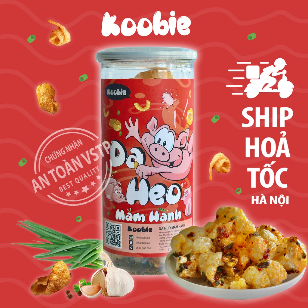 Da heo mắm hành Koobie 150g, đồ ăn vặt ngon an toàn vệ sinh, giao hàng siêu tốc