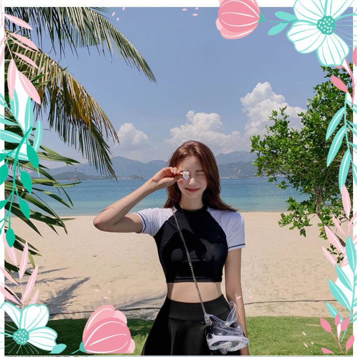 Bikini Tắm Biển 2 Mảnh Ngắn Tay Áo Tắm Thời Trang Phong Cách Trẻ Trung | BigBuy360 - bigbuy360.vn