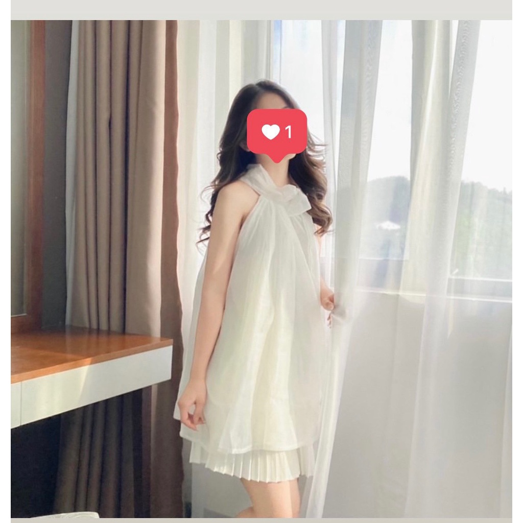 [Ảnh thật] Áo yếm Dream Top A07 vải tơ màu trắng mềm mại, áo kiểu nữ 2 lớp dày dặn, chất lượng cao.