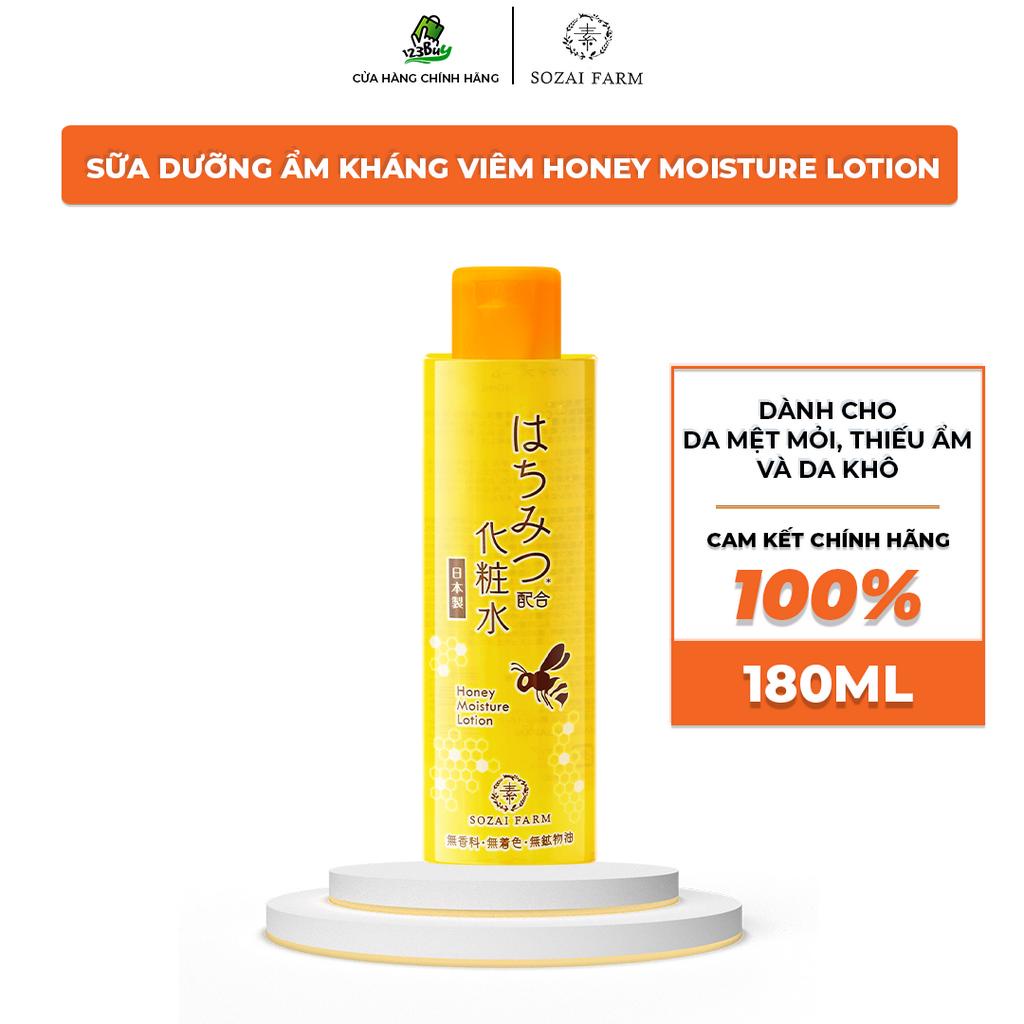 Sữa dưỡng ẩm làm dịu da giảm sưng Nhật Bản Sozai Farm Honey Moisture Lotion – Dạng Lotion - 180ml