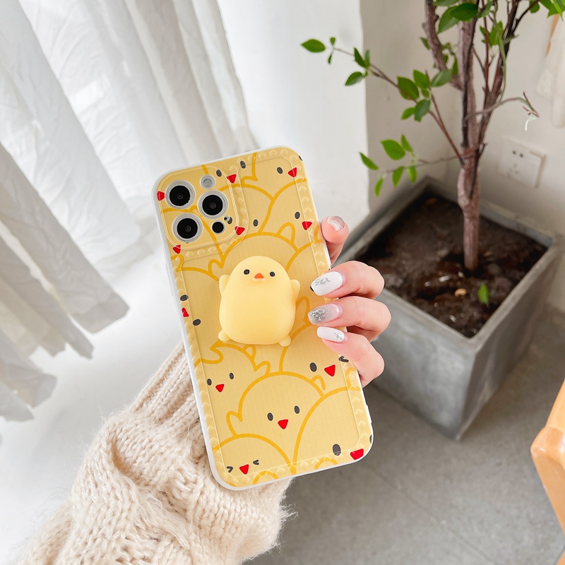 Ốp Điện Thoại Tpu Mềm Hình Gà 3d Màu Vàng Dễ Thương Bảo Vệ Toàn Diện Cho Iphone 11x12 Xs Xr 7plus | BigBuy360 - bigbuy360.vn
