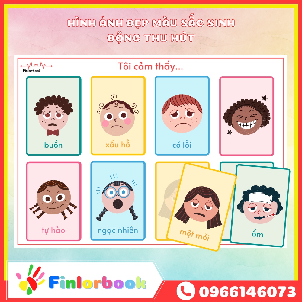 Học liệu bóc dán về cảm xúc cho bé
