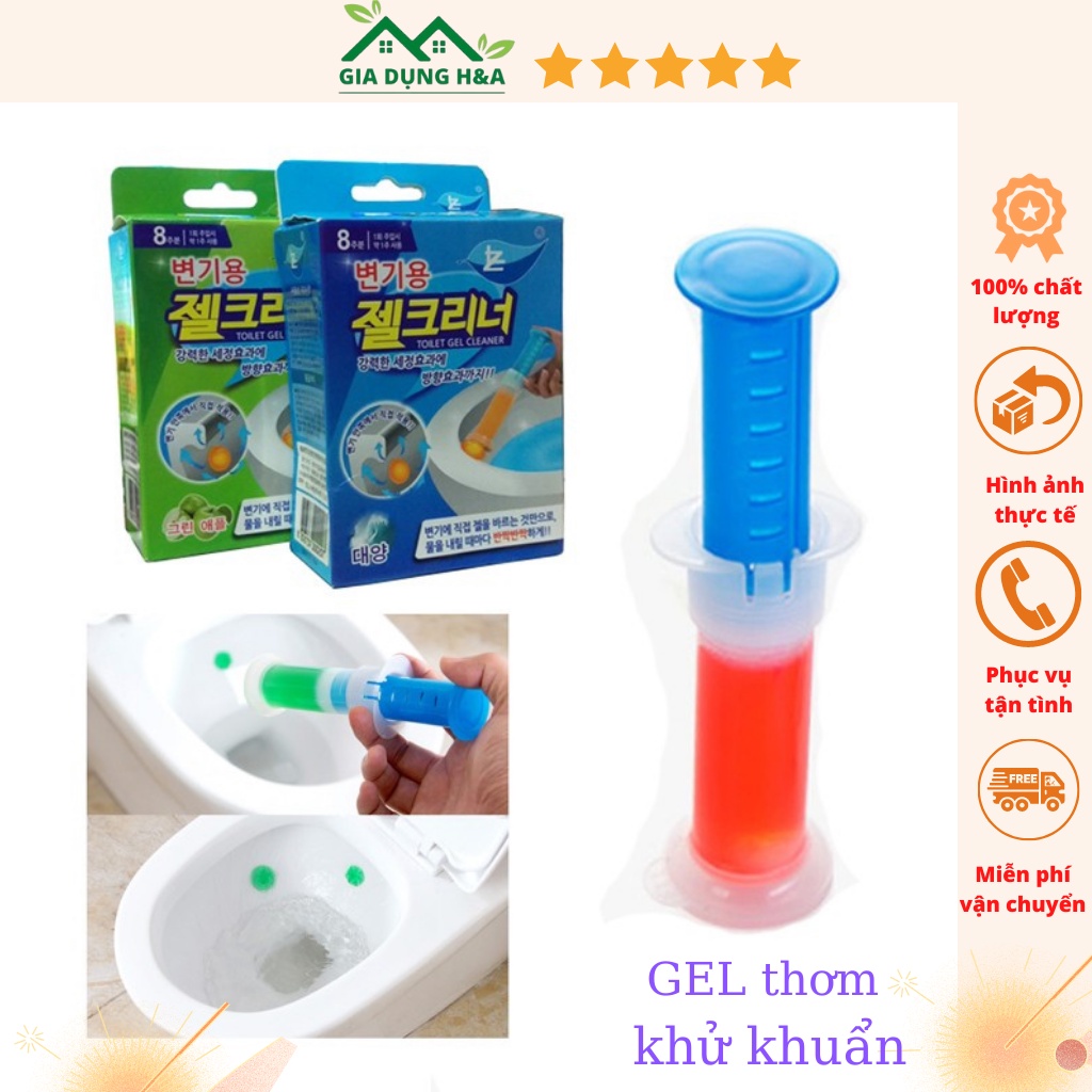Gel thơm KHỬ KHUẨN, KHỬ MÙI, DIỆT KHUẨN toilet, bồn cầu tiện dụng thông minh với 5 loại hương thơm dễ chịu