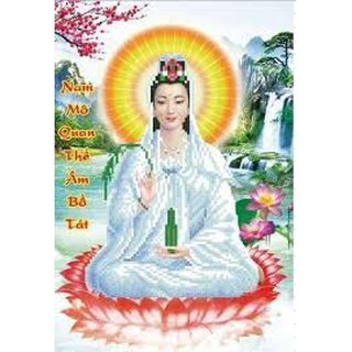 Tranh thêu phật bà quan âm 30x40cm