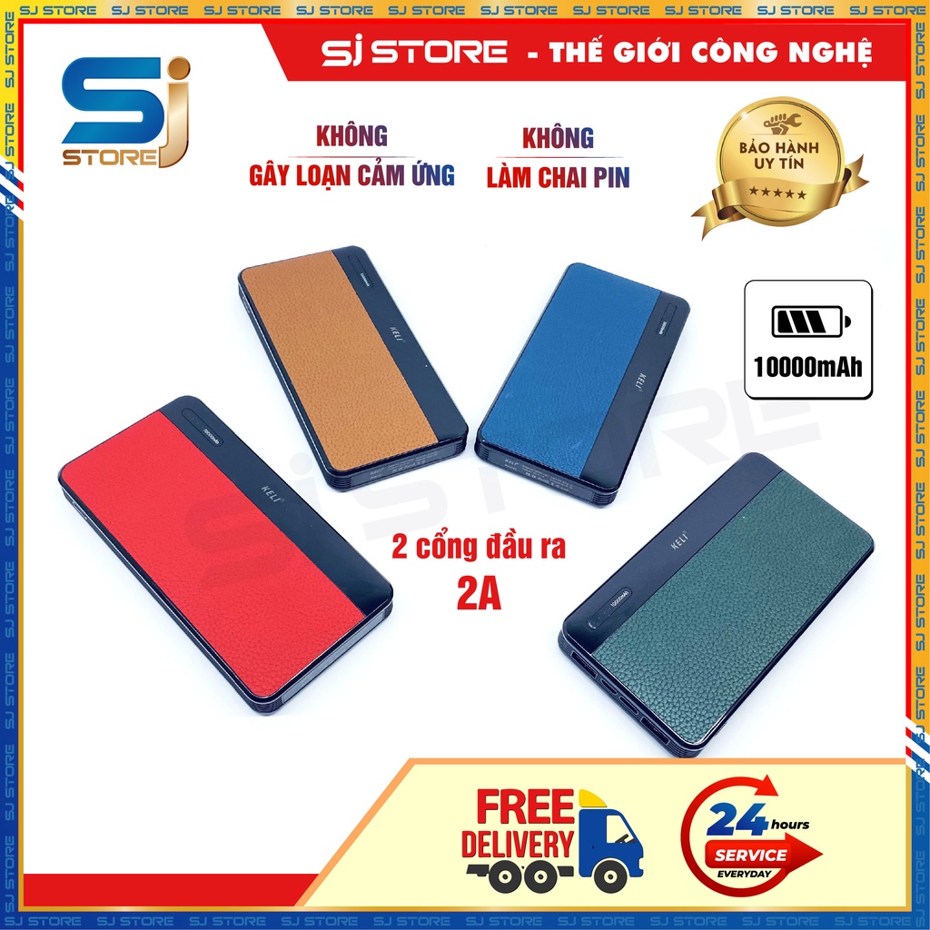 Sạc Dự Phòng, Pin Sạc Dự Phòng Keli Dung Lượng Chuẩn 10000mAh - Sạc Nhanh - Thiết Kế - Đẹp, Sang Trọng