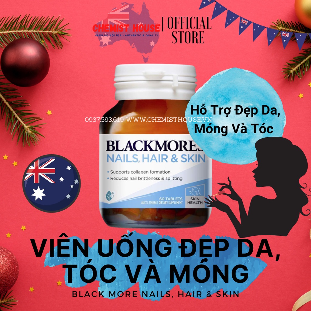 [Hàng chuẩn Úc] Viên uống Đẹp da, tóc và móng - Blackmore Nails, Hair &amp; Skin DATE 2023