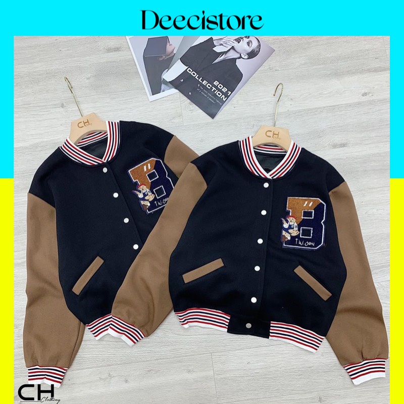 Áo khoác Bomber nỉ Unisex phong các Hàn QUốc H203