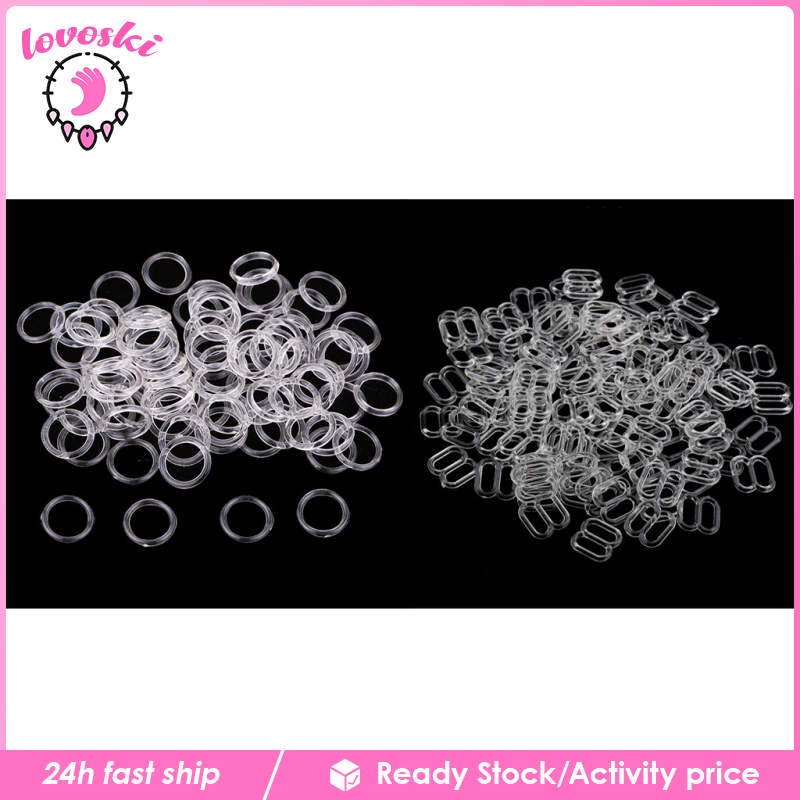 Set 200 NúT Trong SuốT 8mm ĐiềU ChỉNh Dây ÁO NgựC