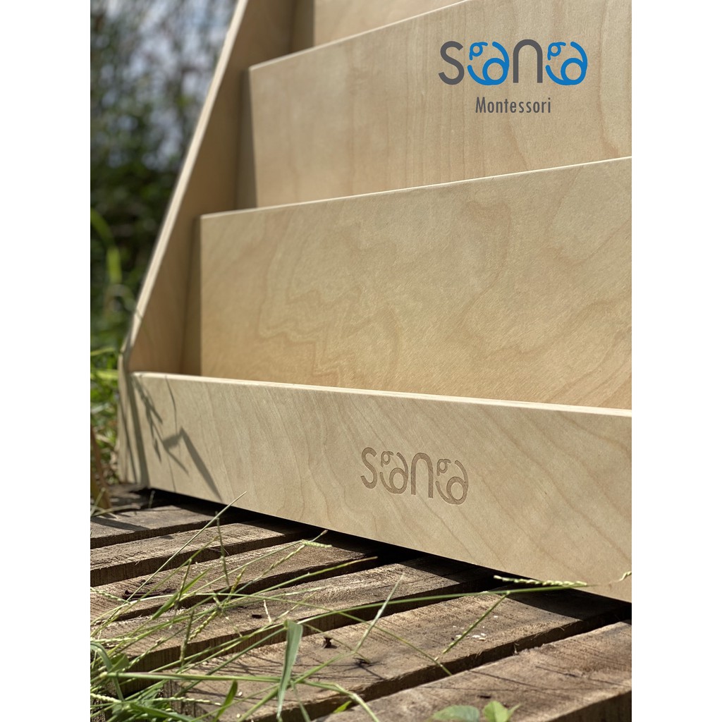 Kệ sách Montessori, Kệ đựng sách bằng gỗ cao cấp Sono KSS03