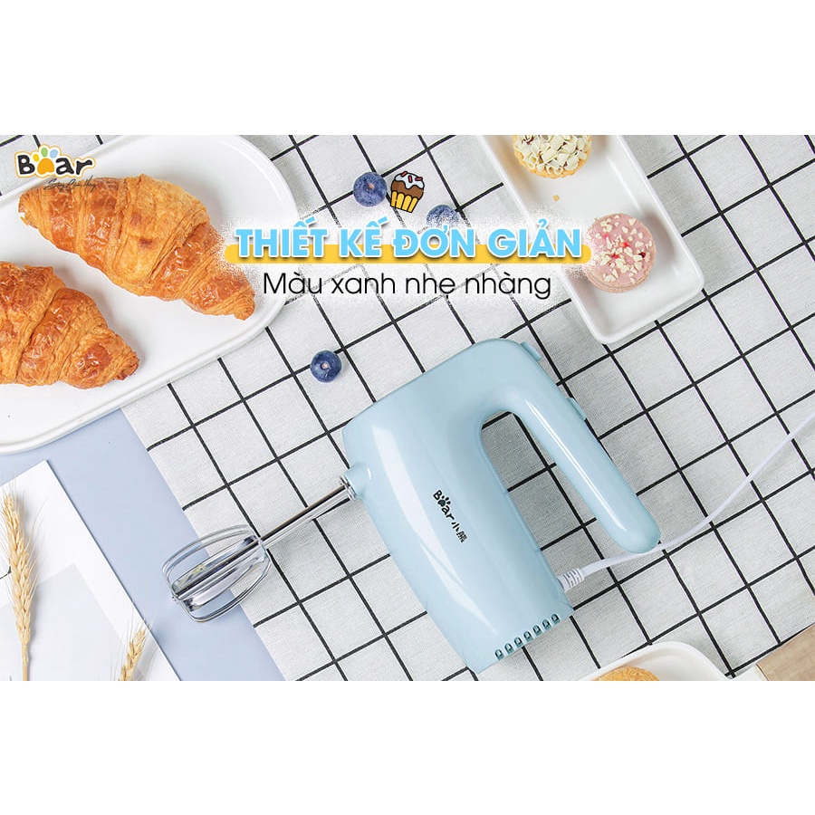 Máy đánh trứng mini cầm tay Bear DDQ-B02P5, máy đánh kem trứng trộn bột cầm tay mini - tích hợp 5 chế độ - BH 18 tháng