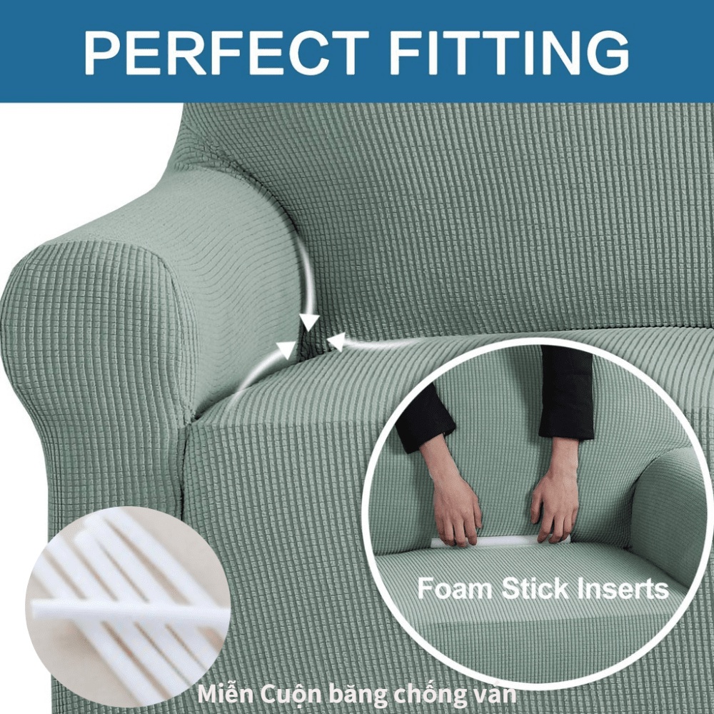 Bọc sofa vỏ bọc đệm ghế sofa 1 / 2 / 3 / 4 mềm mại co dãn chống thấm trơn trượt
