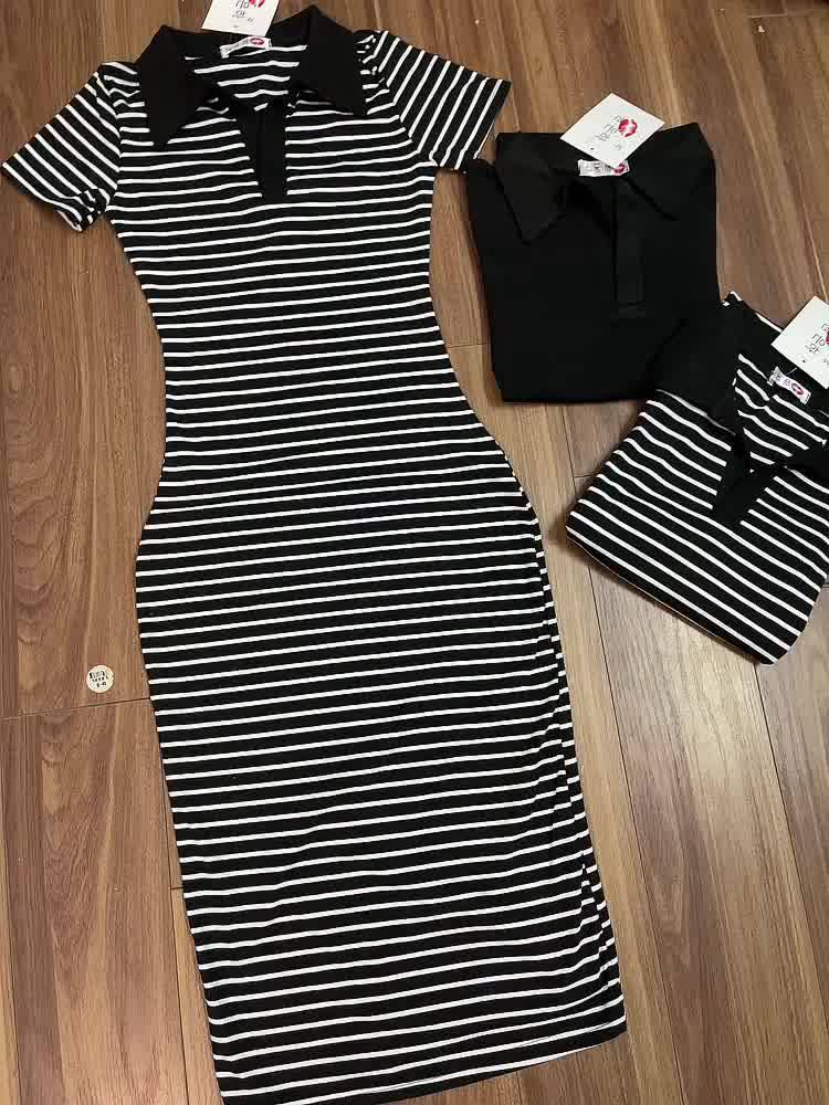 Đầm polo cổ v dáng dài cộc tay Sammivnxk💥Đầm body cổ đức dáng dài{freeship} | BigBuy360 - bigbuy360.vn