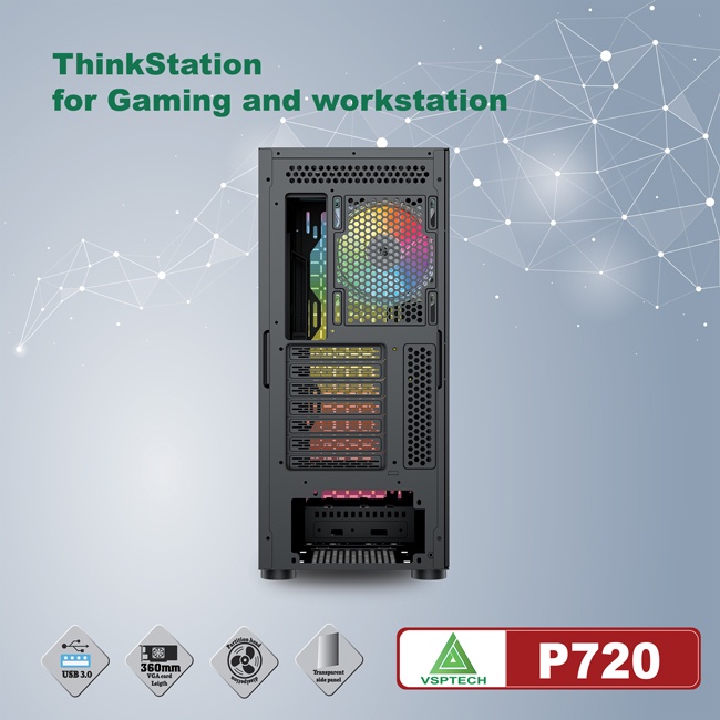 Vỏ Case máy tính VSPTECH ThinkStation P720 LED RGB (Full ATX)