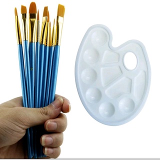 Bộ 14 cọ vẽ màu nước, sơn dầu + Pallet