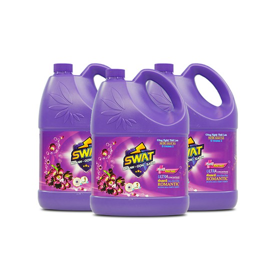 COMBO 4 can SWAT (tặng 1 lau sàn 1L+ 1 Javel 1L+ 1lau kính 580ml + 1 tẩy đa năng 550ml)