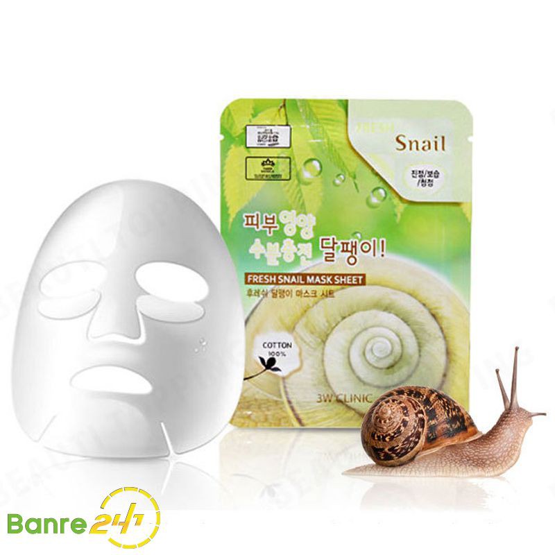 Mặt nạ dưỡng da chiết xuất từ dịch nhầy ốc sên 3W Clinic Snail Mask Sheet