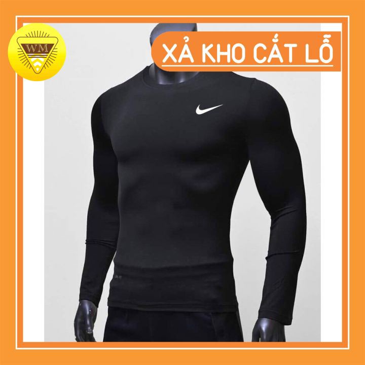 Áo lót body giữ nhiệt cao cấp tập gym🔥[SALE]🔥, chơi bóng đá, đi chơi màu đen.