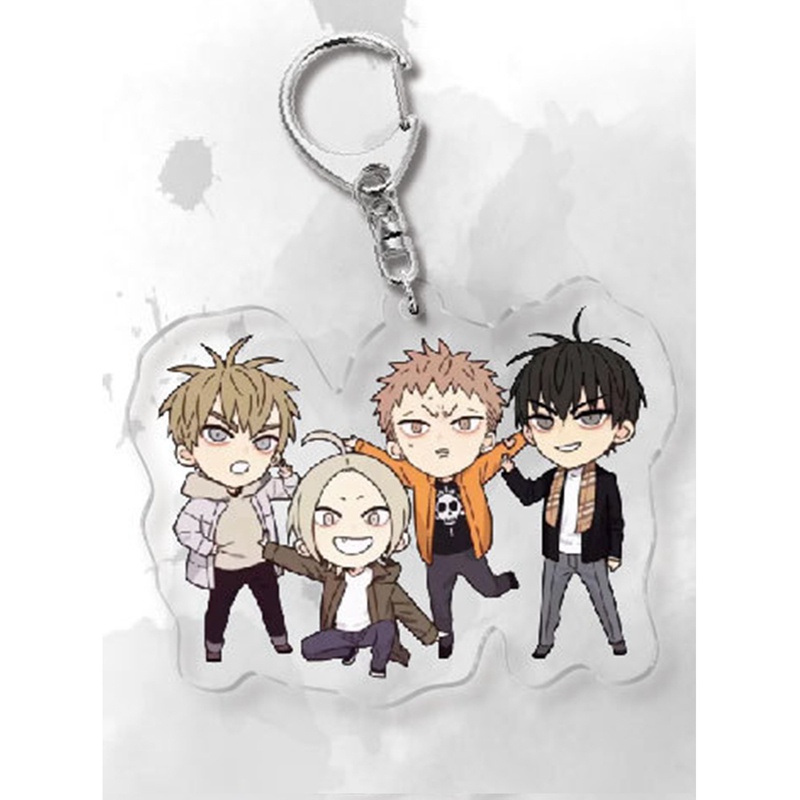 Móc khóa PVC trong suốt họa tiết hoạt hình HHDZ Anime 19 Days