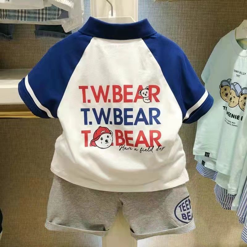 Bộ Trang Phục Hai Mảnh Áo Sơ Mi Cotton Tay Ngắn Phong Cách Nhật Hàn Thời Trang Mùa Hè Cho Bé Trai 2022