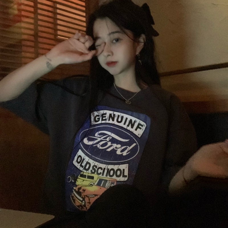 SUXI Áo Thun Nữ Ngắn Tay In Họa Tiết