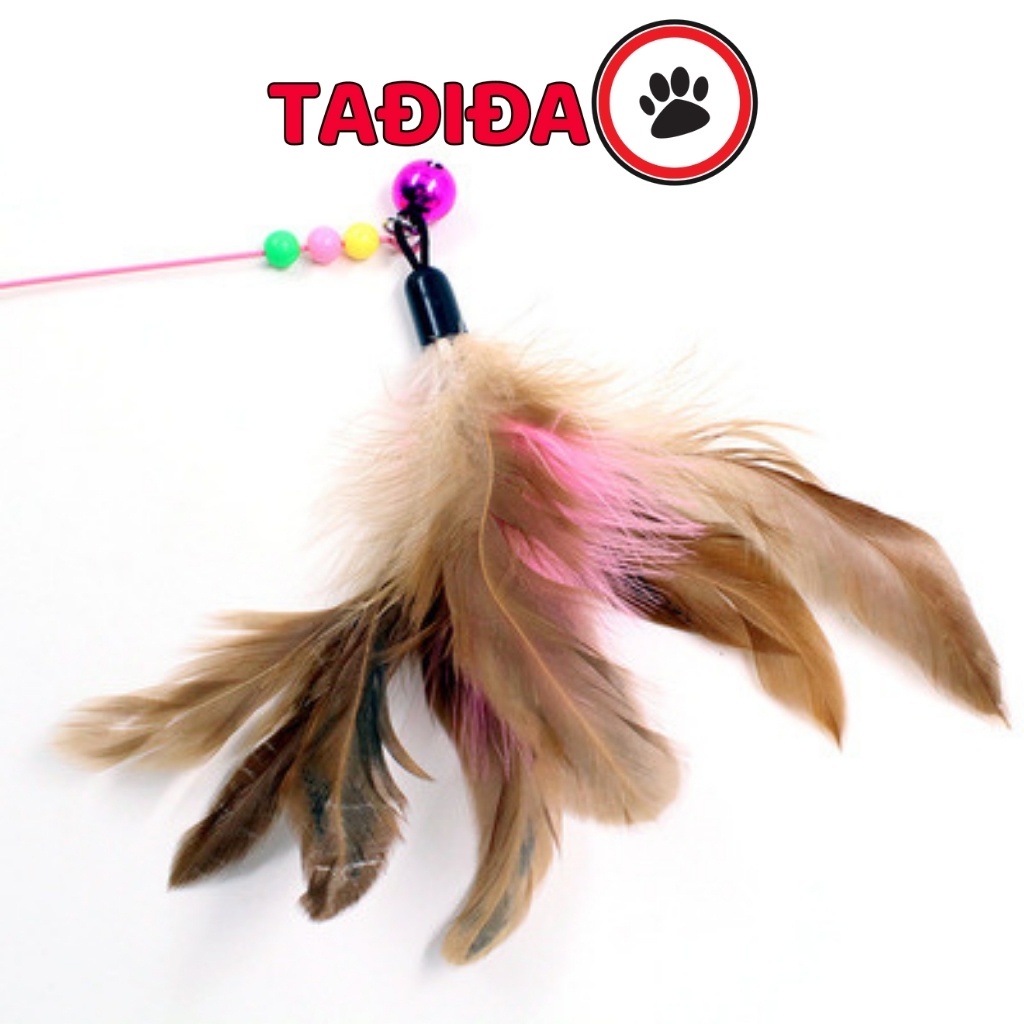 Cần câu Mèo dây thép lông vũ , Đồ chơi Thú Cưng giãm stress - Tadida Pet