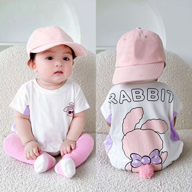 Bộ Áo Liền Quần Tay Lỡ Có Đuôi Và Vớ In Họa Tiết Động Vật Dễ Thương Cho Bé Sơ Sinh