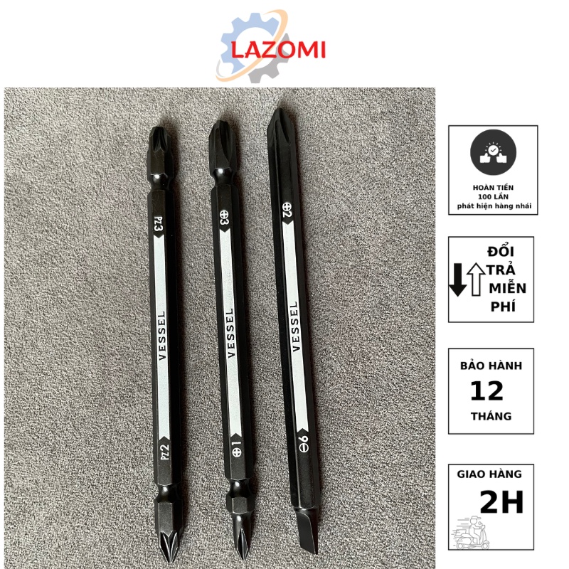 220W-3 Bộ tô vít 2 đầu 6 cỡ vít Vessel ball grip Made in Japan