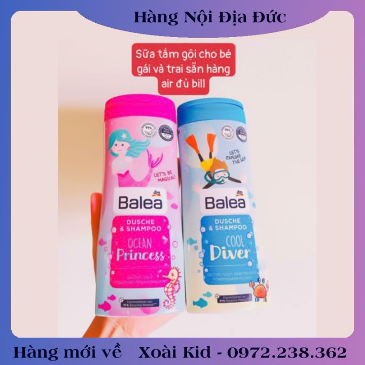 [auth] Sữa tắm gội Balea cho bé trai và bé gái 300ml- Nội địa Đức Đủ Bill [Hot]