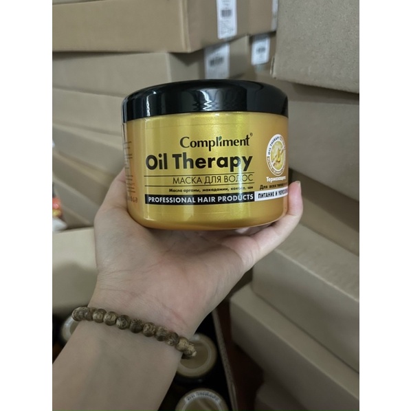 Ủ tóc Compliment Oil Therapy - Argan Oil 500ml Nga phục hồi tóc hư tổn