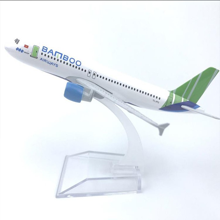 Mô hình máy bay bamboo airways a320 giá rẻ 16cm