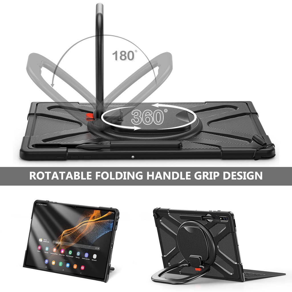 Bao Da Máy Tính Bảng Chống Sốc Có Giá Đỡ Xoay 360 Độ Cho samsung galaxy tab s9 ultra 14.6 inch 2023 tab s8 ultra 14.6 inch 2022