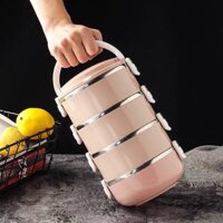 Hộp cơm giữ nhiệt 4 tầng lúa mạch cao cấp