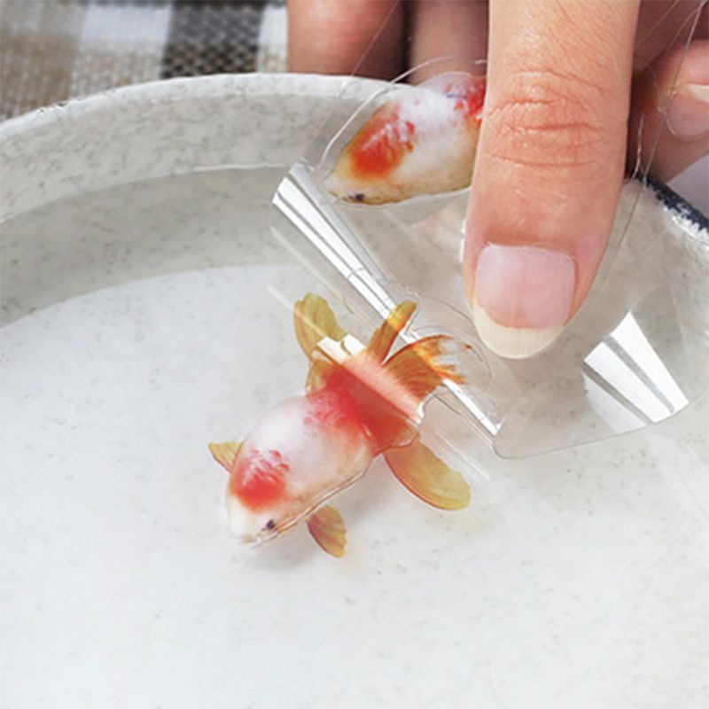 Bộ 16 miếng dán đổ epoxy resin pha lê vẽ hình cá vàng / bèo / chiếc lá 3D