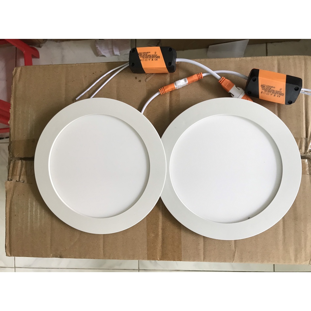 Đèn led âm trần siêu mỏng 9w trần thạch cao sáng trắng vàng 3 màu chiếu sáng gia đình văn phòng BH 1 Năm