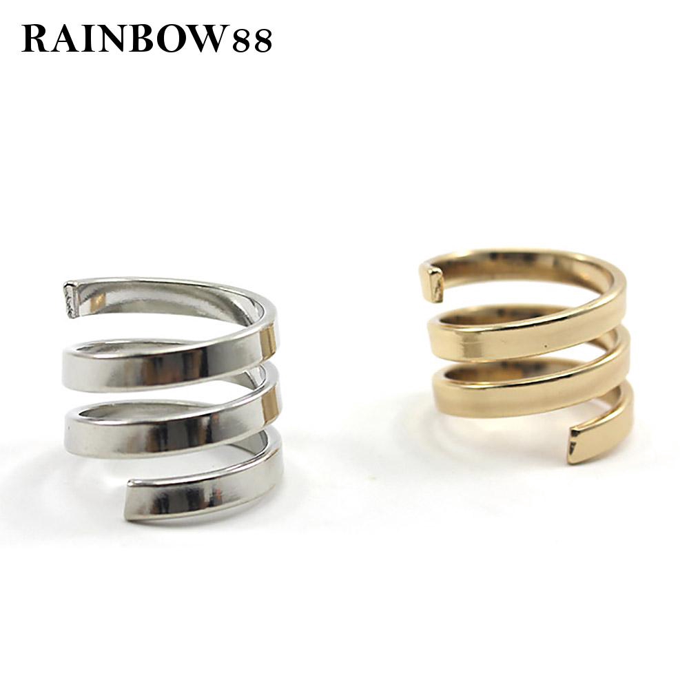 Finger Band Ring Fashion Unisex Finger Ring  3 Layers Spring Gold Unisex Special