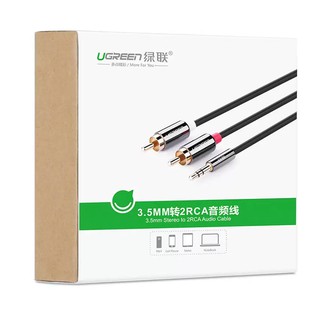 Dây Loa 1 đầu 3.5 ra 2 đầu AV Hoa Sen - RCA dài 1.5m Ugreen 10583
