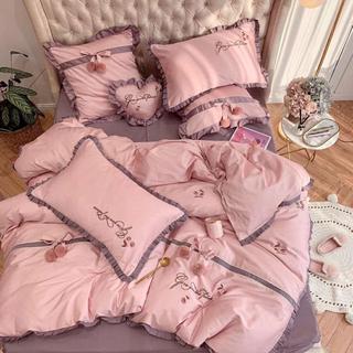 Sét Lụa Hồng Phấn 7 món Cao Cấp + kèm ruột