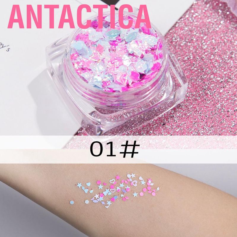 [Hàng mới về] Gel sequin kim tuyến hình trái tim/ngôi sao dùng trang điểm mắt/mặt/môi/tóc/toàn thân