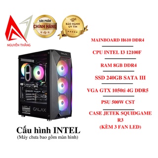 Thùng PC GAMING INTEL ALDER LAKE I3 THẾ HỆ 12 (H610 – I3 12100F – 8G – GTX1050Ti )