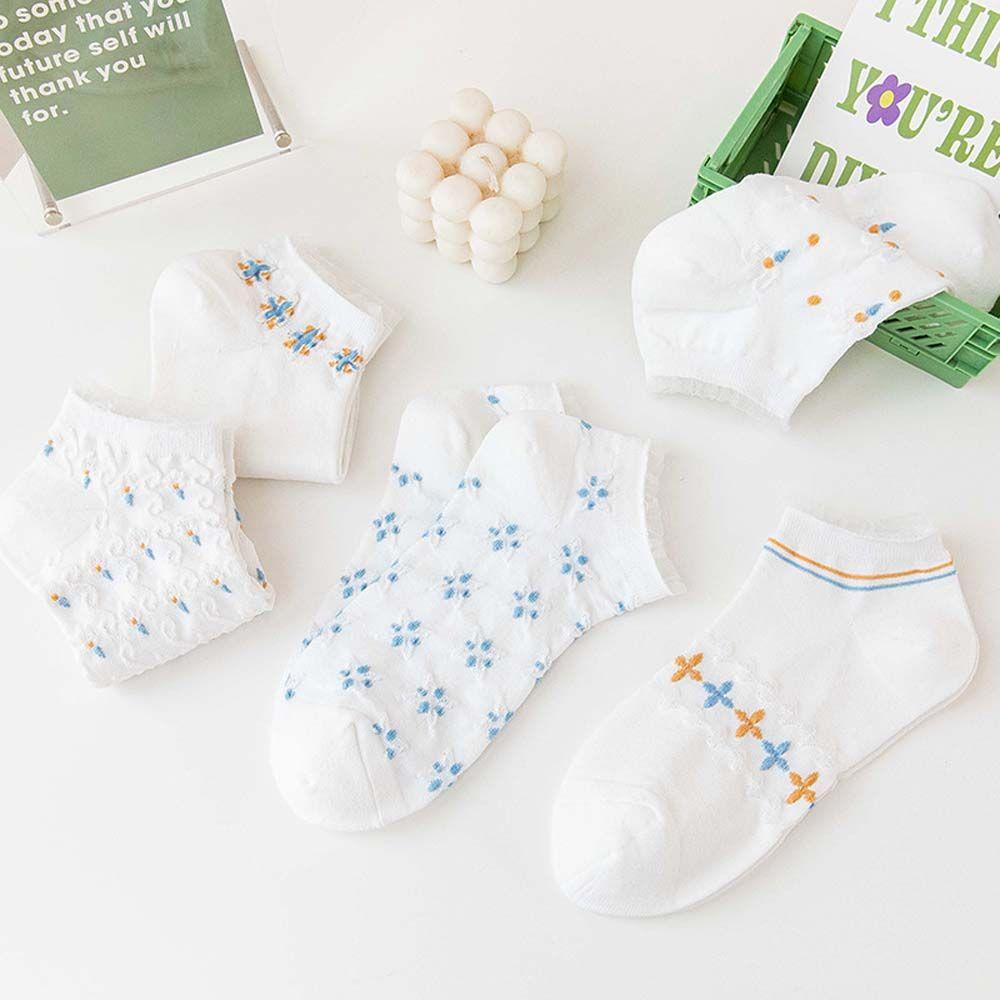 Vớ Cotton Cổ Thấp Họa Tiết Hoa Nhỏ Xinh Xắn Thoải Mái VANES1