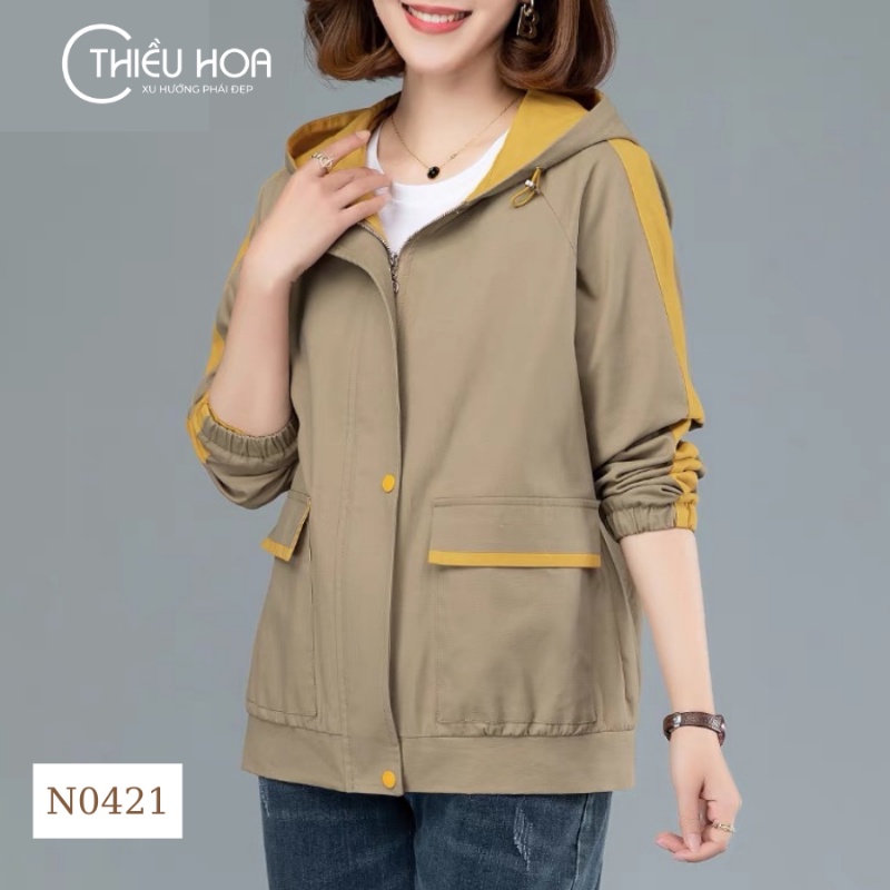 Áo Khoác Nữ Trung Niên 2 Lớp Trẻ Trung Chống Nắng  Thấm Hút Tốt Dễ Phối Đồ Thương hiệu Thiều Hoa N0421