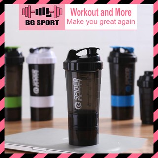 [VIDEO-ẢNH THẬT] Bình Lắc Shaker GYM 3 Ngăn Tiện Dụng 500ml