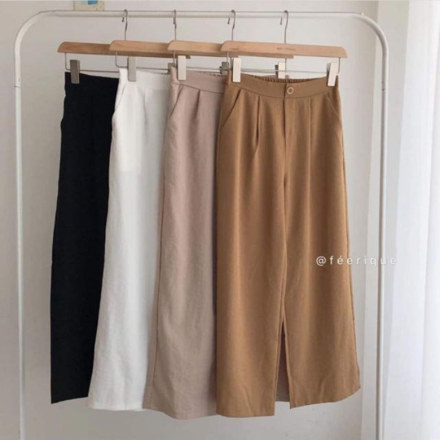 Quần culottes đũi siêu xinh/ Quần ống xớ đũi