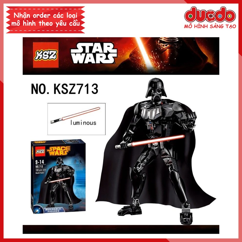 KSZ713 Lắp ghép nhân vật Darth Vader - Đồ chơi Xếp hình Mô hình Minifigures Star wars 75111