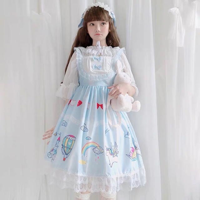 [có sẵn full set] Đầm / Váy Yếm Lolita JSK