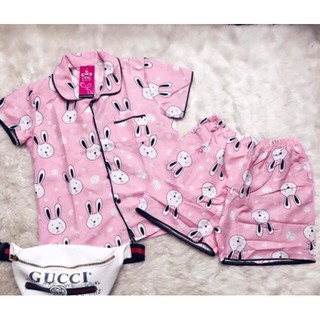 Bộ ngủ kate Thái pijama ( quần đùi, áo cộc )